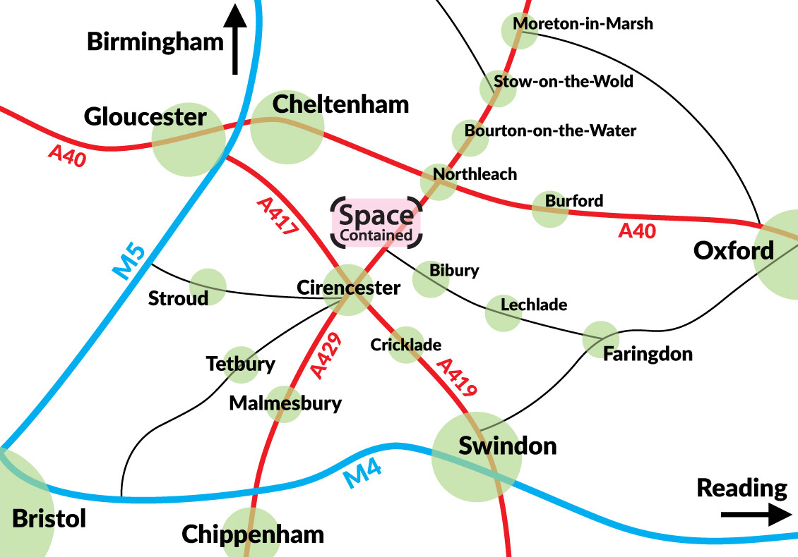 Space Contained location map